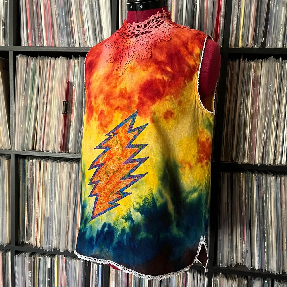 linen silk Thai lace 🌈 tie dyed stealie bolt grateful company dead terrapin❤️⚡️💙